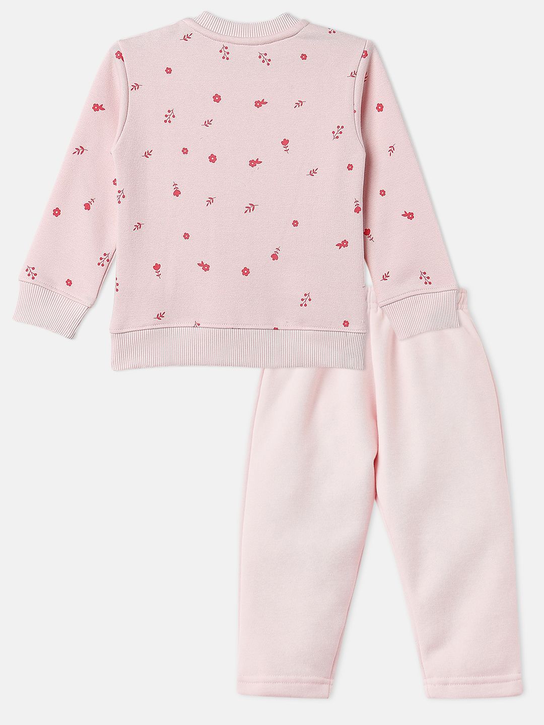 Nauti Nati Infant Girls Cat Applique Sweatshirt and Joggers Fleece Co-Ord Set