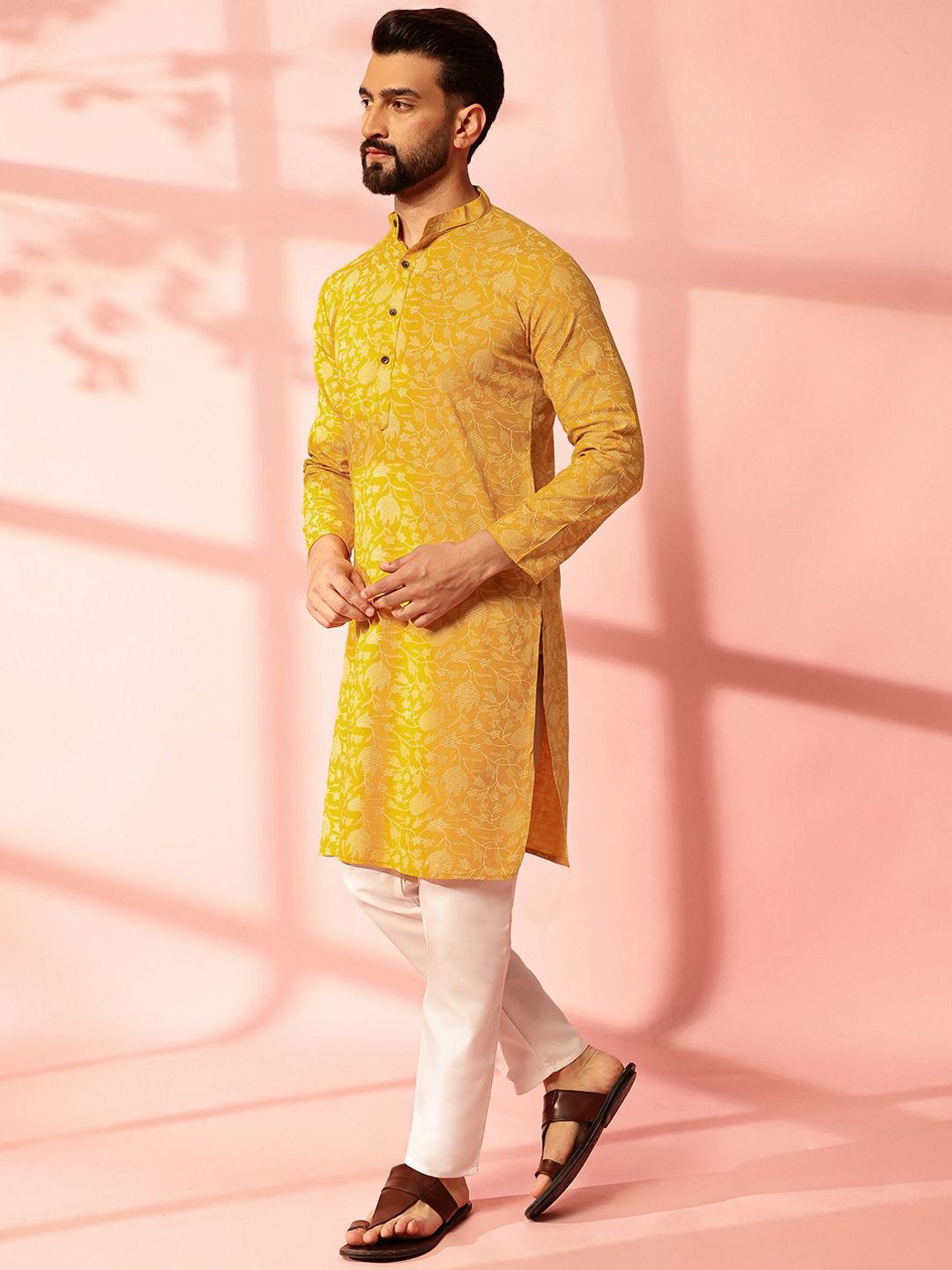 Anouk Men Floral Printed Regular Kurta with Pyjamas