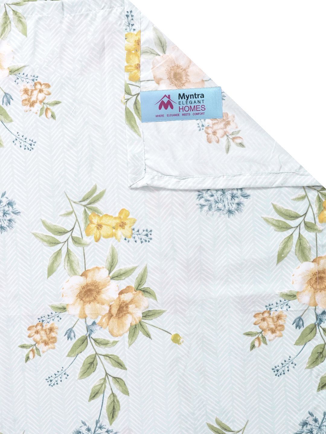 Myntra Elegant Homes Multicoloured Floral 300 TC King Bedsheet with 2 Pillow Covers