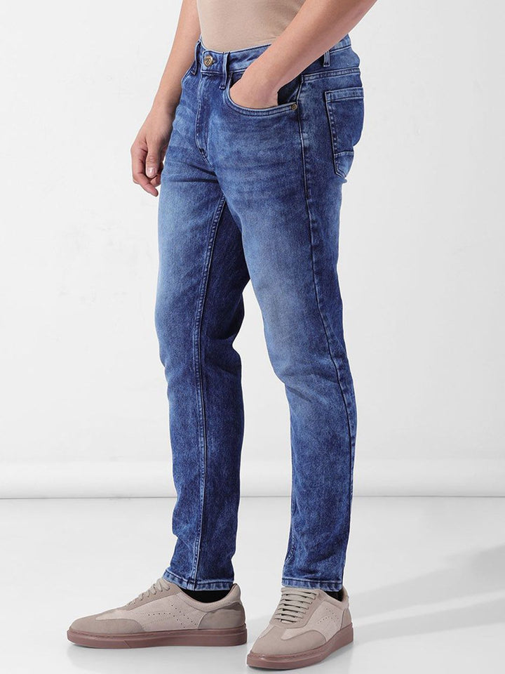 The Indian Garage Co Men Slim Fit Mid-Rise Stretchable Cotton Jeans