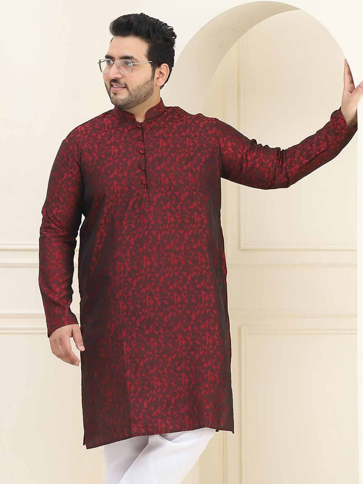 SOJANYA PLUS Floral Woven Design Straight Kurta