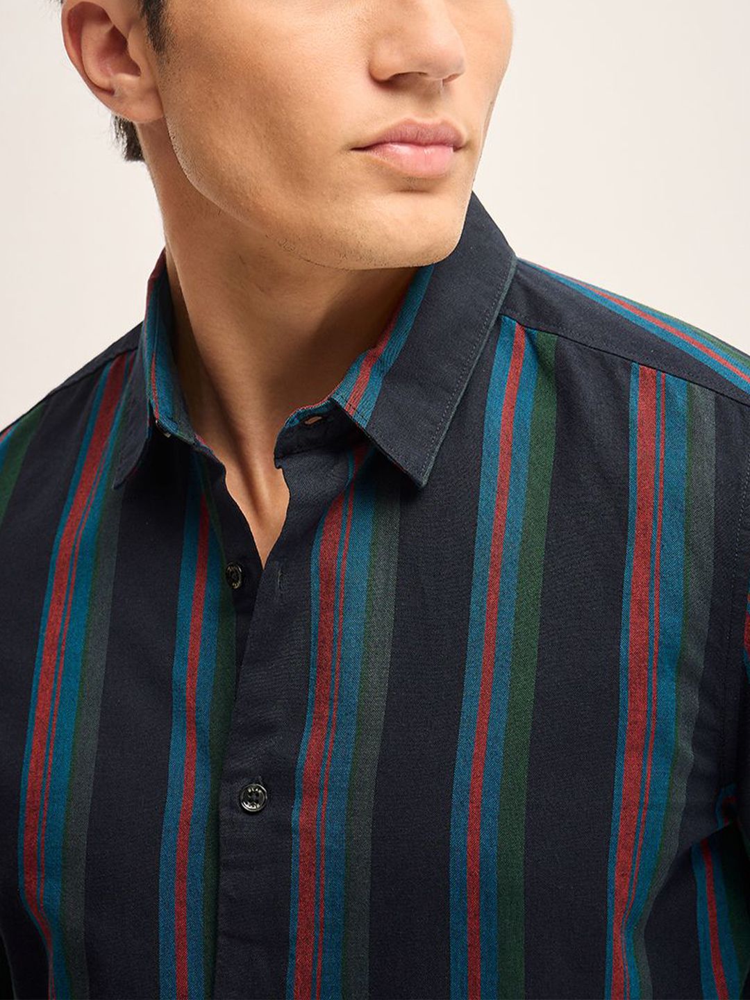 THE BEAR HOUSE Men Striped Opaque Slim Fit Casual Shirt