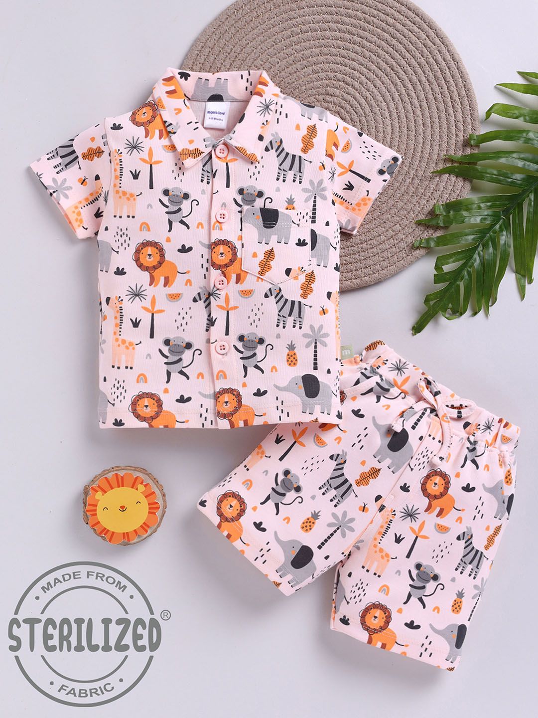 Moms Love Infant Boys Graphic Printed Pure Cotton Clothing Set