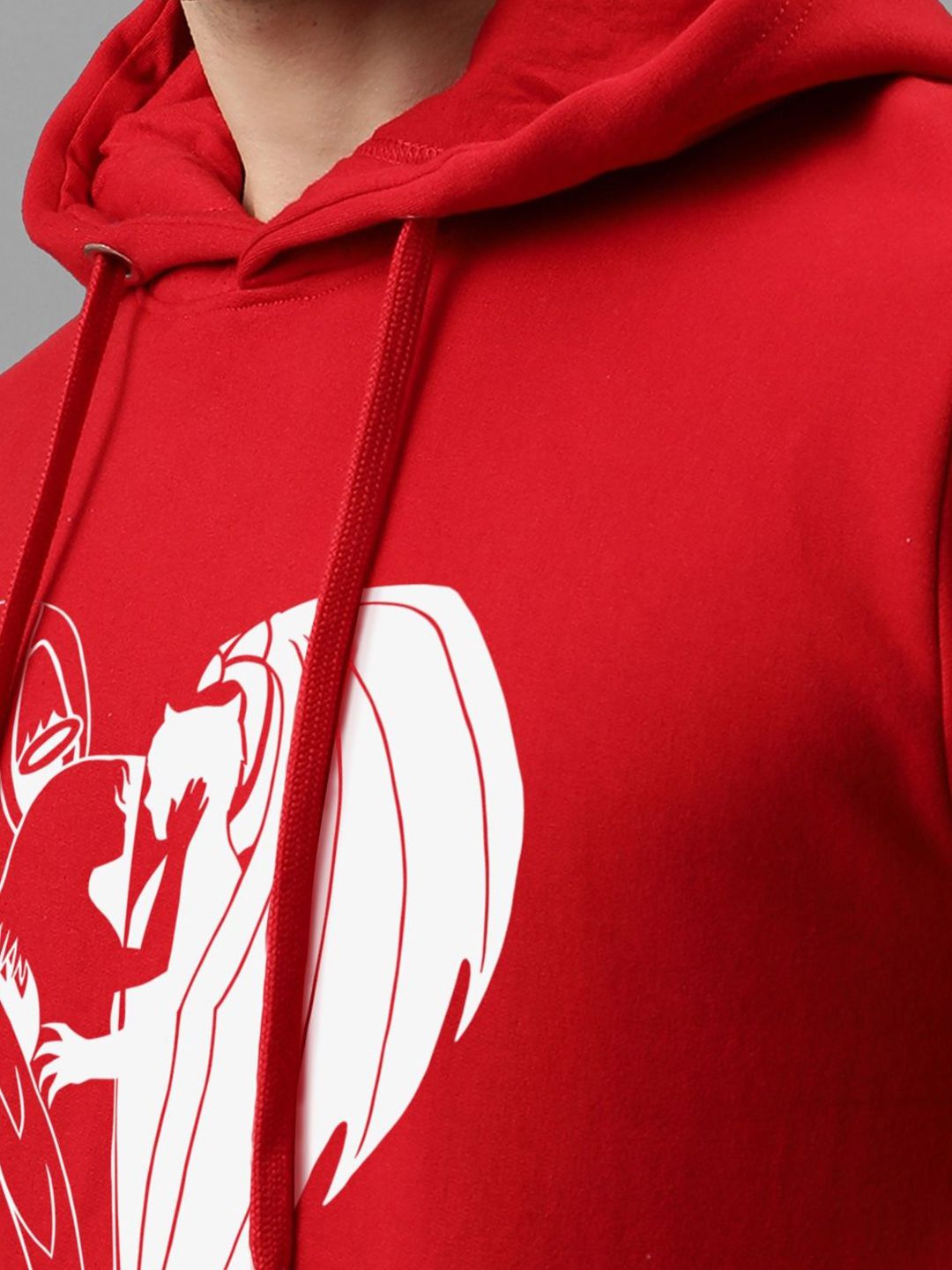 ADRO Men Graphic Printed Hood Cotton Pullover Sweatshirt