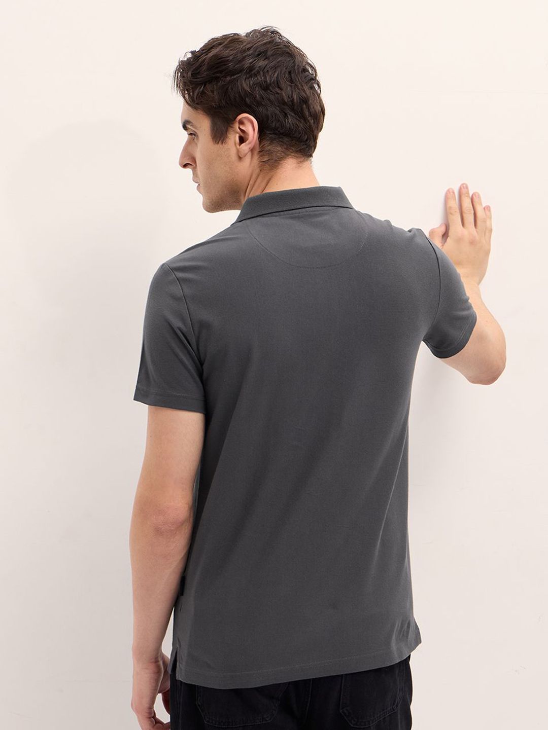 THE BEAR HOUSE Men Striped Polo Collar T-shirt