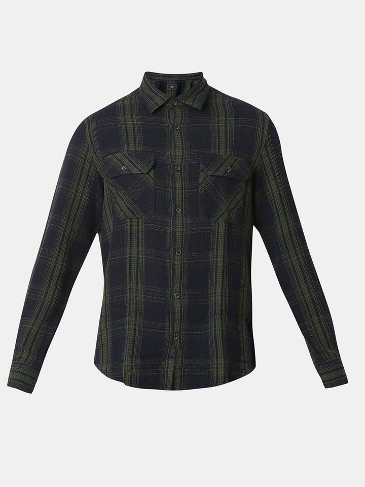SPYKAR Men Slim Fit Spread Collar Tartan Checked Cotton Casual Shirt
