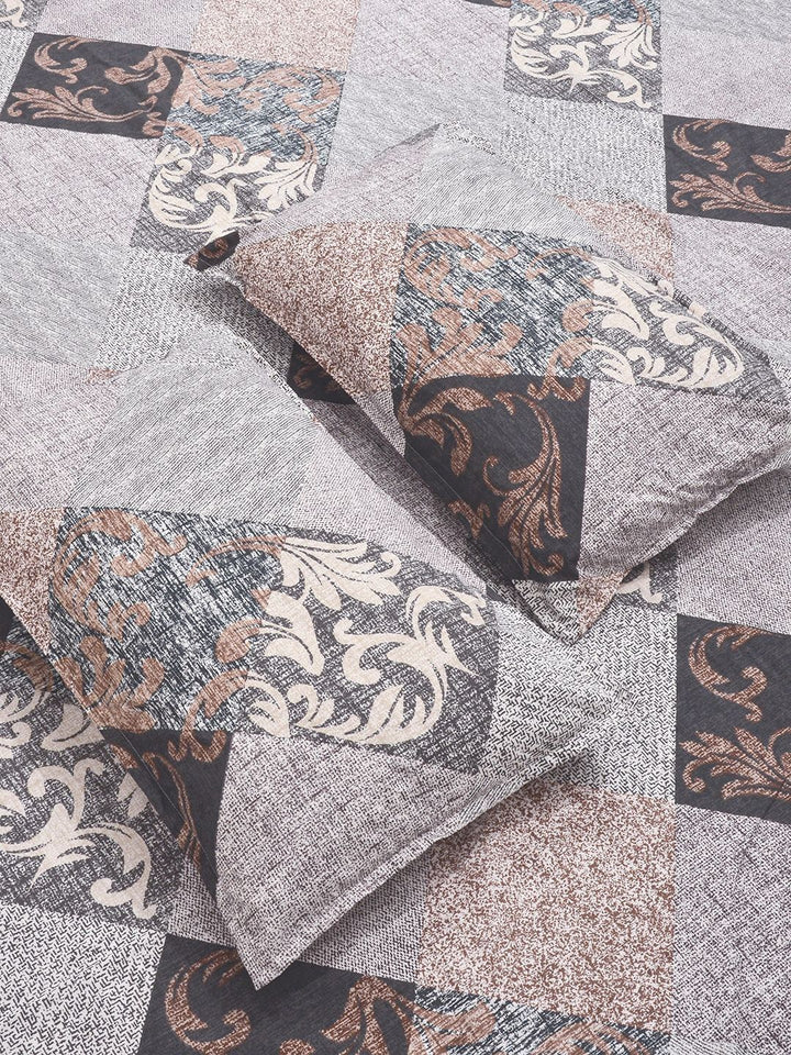 KLOTTHE Grey Geometric 300 TC King  Bedsheets