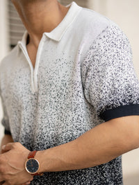 Powerlook Men Regular Fit Abstract Printed Polo Collar Cotton T-shirt