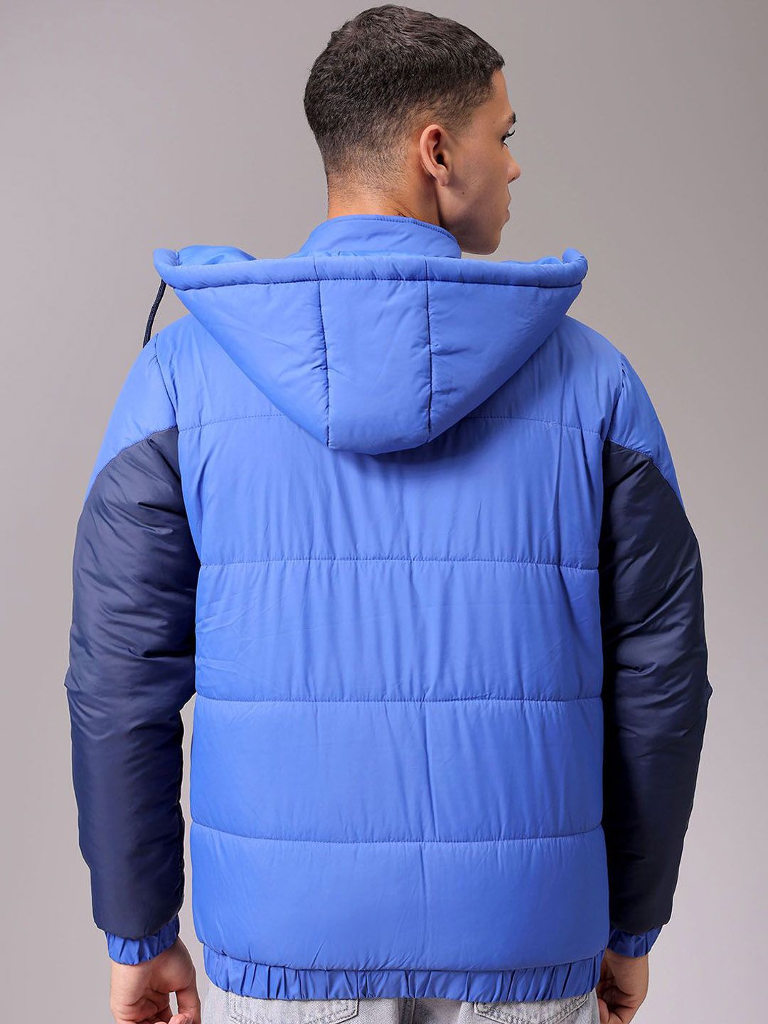 The Indian Garage Co Men Hooded Colourblocked Casual Padded Jacket