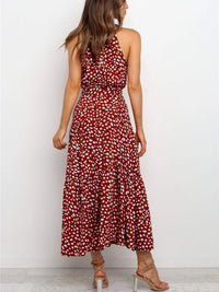 DressBerry Animal Printed Mock Neck Fit & Flare Midi Dress