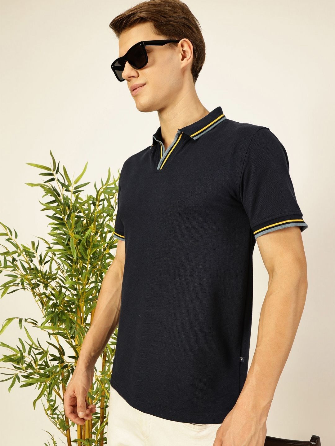 Thomas Scott Men Solid Polo Collar T-shirt