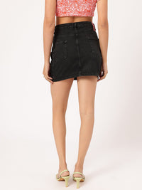 DressBerry Urban Utility Cargo Style Mini Denim Pencil Skirt