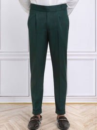 KLOTTHE Cotton Slim Fit Pleated Formal Trousers