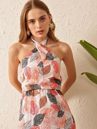 STREET 9 Halter Neck Floral Midi Dress