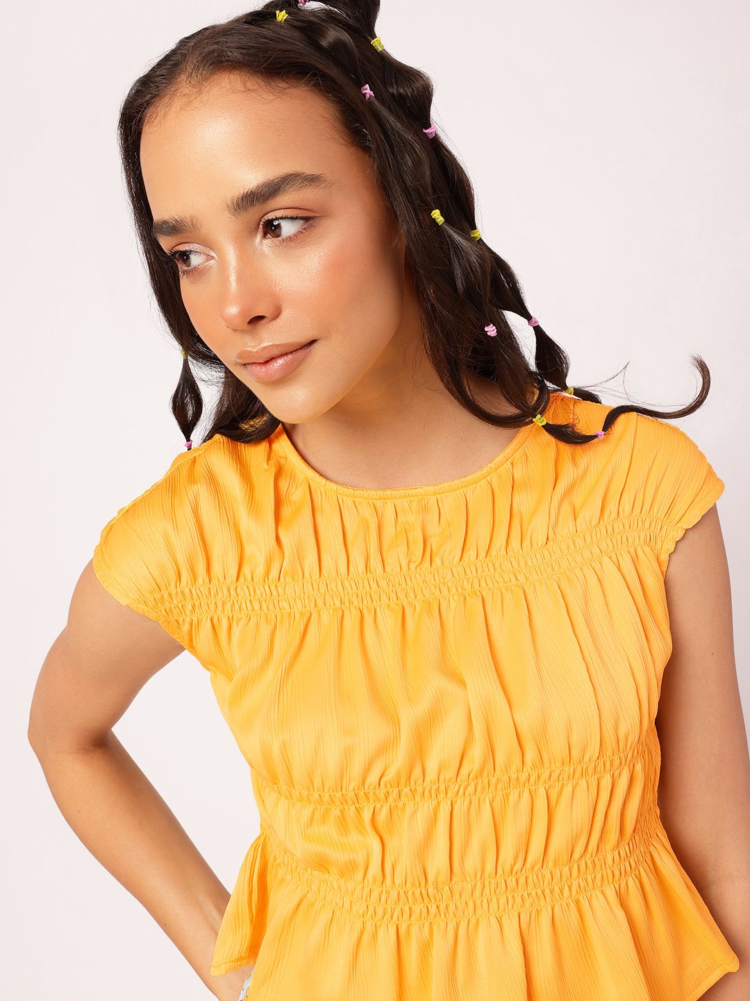 DressBerry Smocked Core Ruffled Top