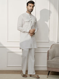 VASTRAMAY Men Regular Mandarin Collar Kurta with Trousers
