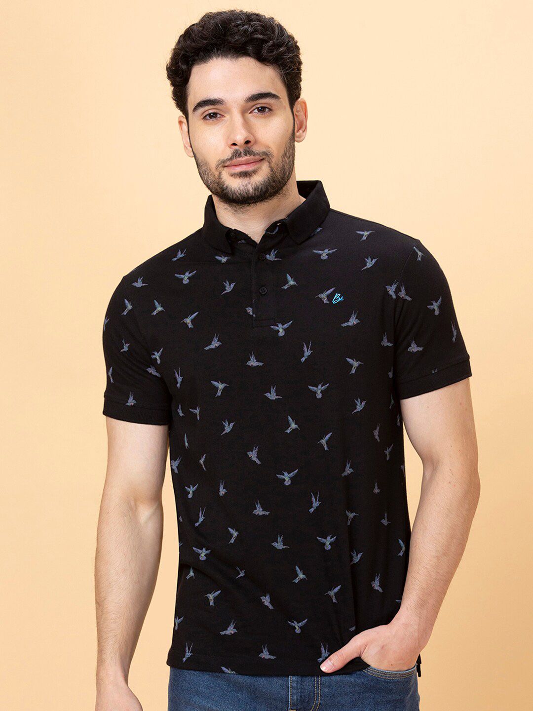 Being Human Conversational Printed Polo Collar Cotton T-shirt