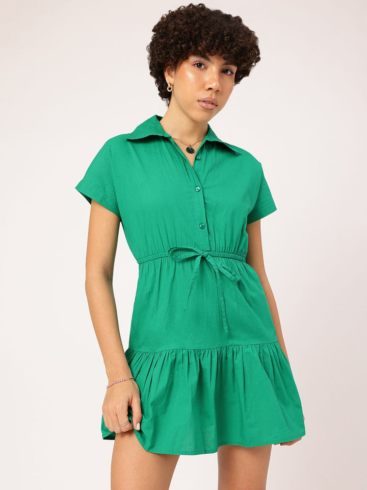 DressBerry Dreamy Drape Tie-Up Waist A-Line Mini Dress