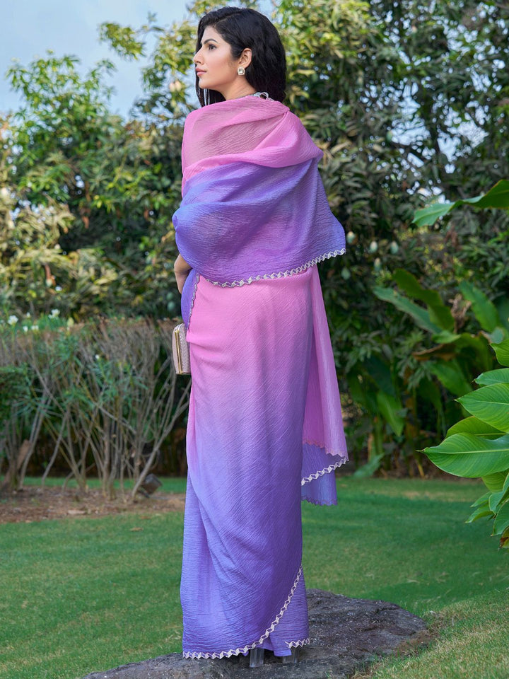 Saree mall Ombre Beads and Stones Silk Blend Sarees