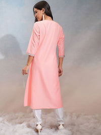 Vishudh Floral Commider Keyhole Neck A Line Kurta