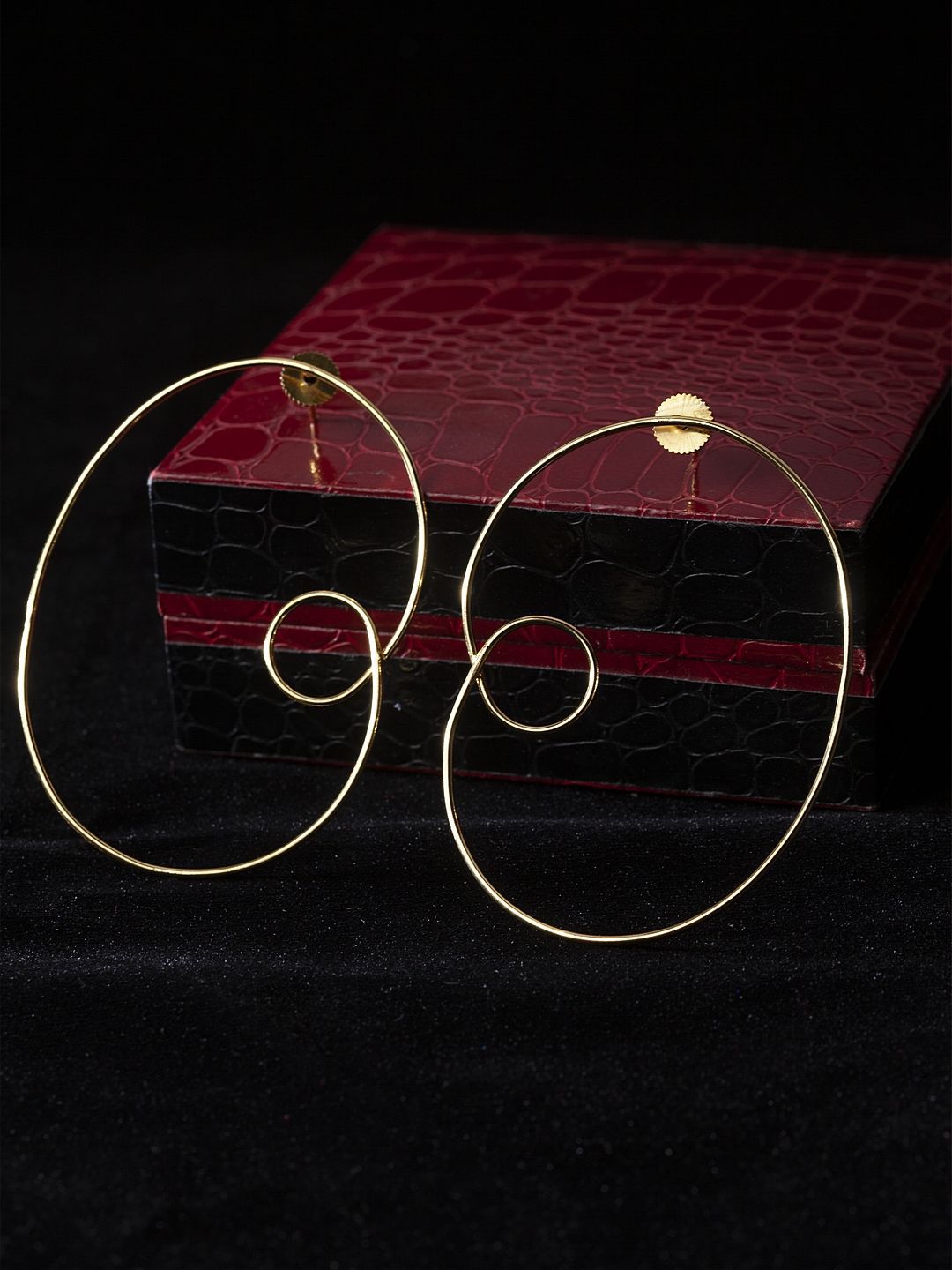 Anouk Gold Plated Cubic Zirconia Studded Contemporary Drop Earrings
