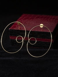 Anouk Gold Plated Cubic Zirconia Studded Contemporary Drop Earrings