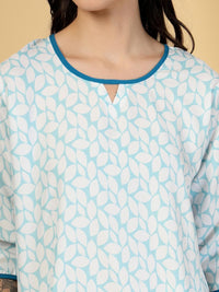 Klotthe Wanita Biru Blue Floral Campuran Malam