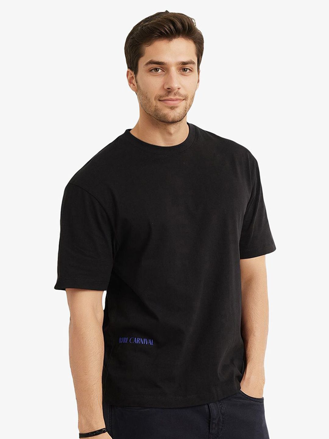 RARE RABBIT Men Printed Applique T-shirt