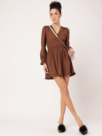 DressBerry Muted Melodies Dobby Weave Smocked A-Line Dress