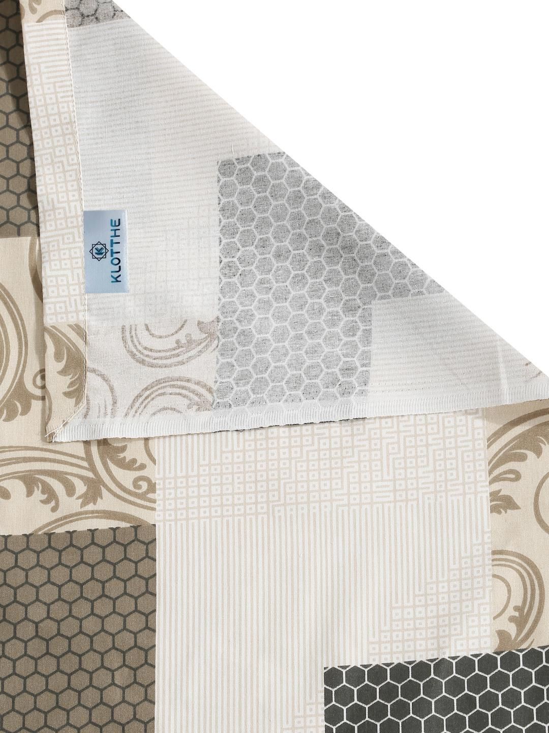 Klotthe Multi Geometric 400 TC Pure Cotton Double Bedsheet in Book Fold Packing