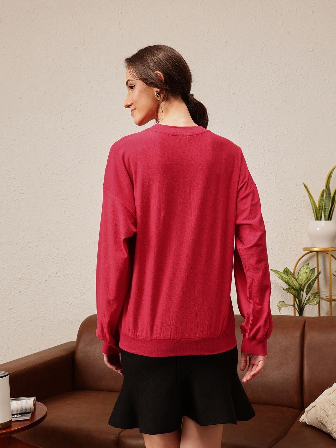 Quiero Women Printed Drop-Shoulder Sleeves Bio Finish T-Shirt