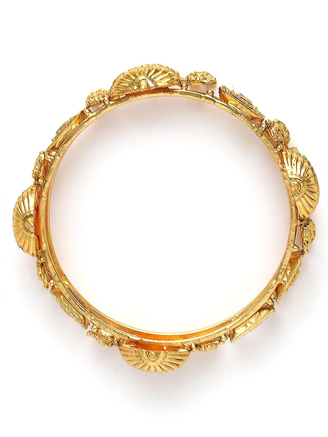 KARATCART Set Of 2 Gold-Plated Kundan-Studded Bangles