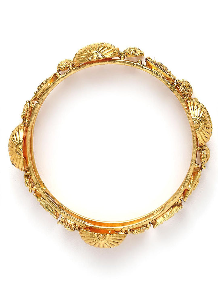 KARATCART Set Of 2 Gold-Plated Kundan-Studded Bangles
