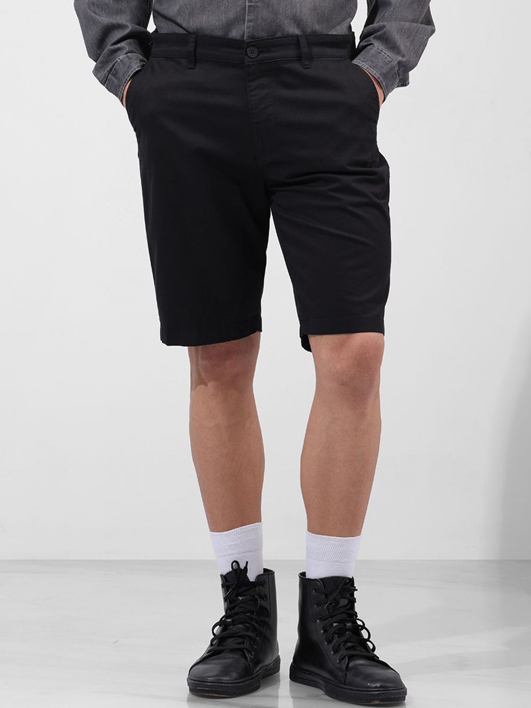 The Indian Garage Co Men Regular Fit Cotton Chino Shorts