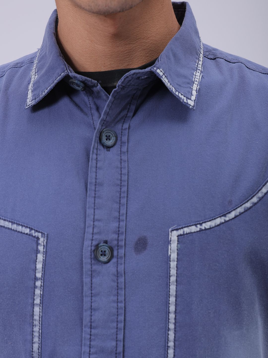 The Indian Garage Co Men Cutaway Collar Solid Cotton Casual Shirt