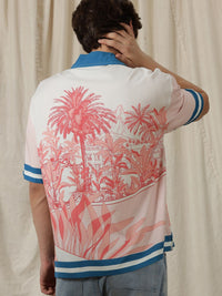 Eszett Abstract Forest Conversational Cotton Short Sleeves Shirt