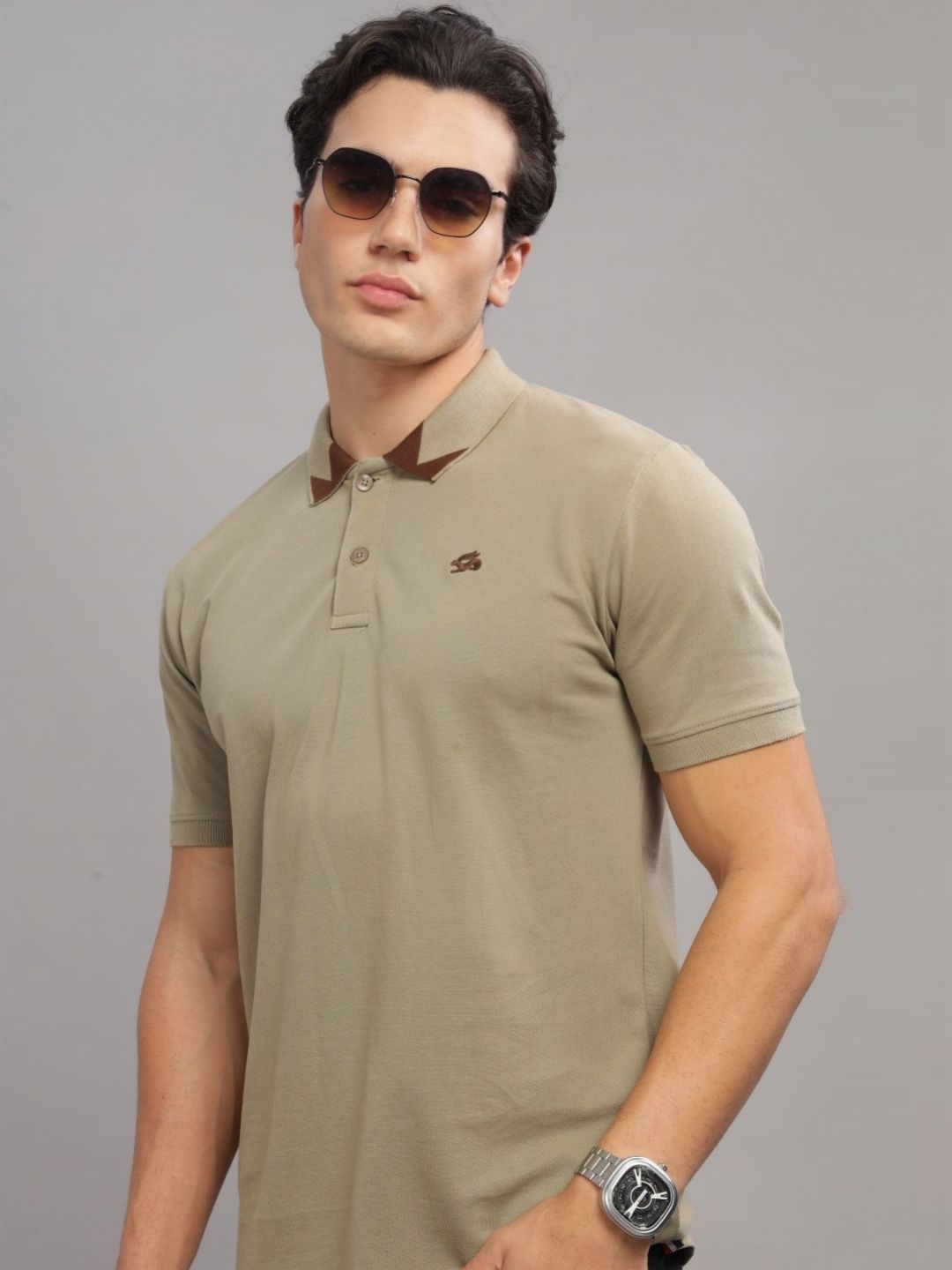 ADRO Men Polo Collar T-shirt