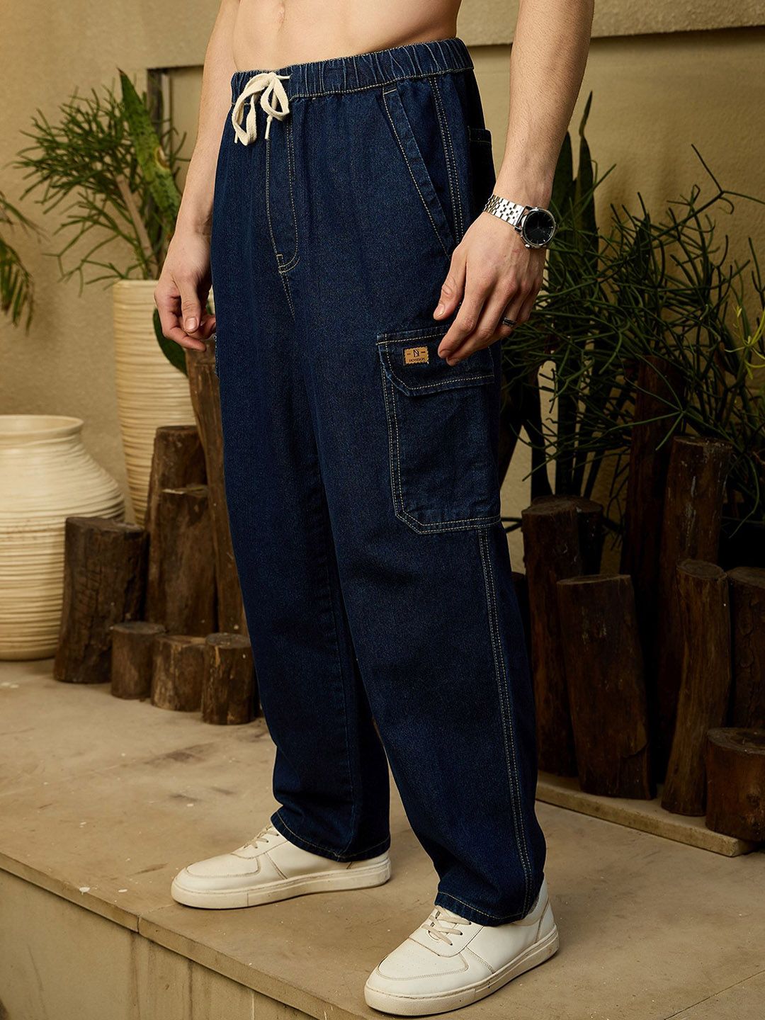 DENNISON Korean Baggy Fit Cargo Jeans