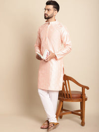 Anouk Pink Embroidered Thread Work Regular Kurta with Churidar