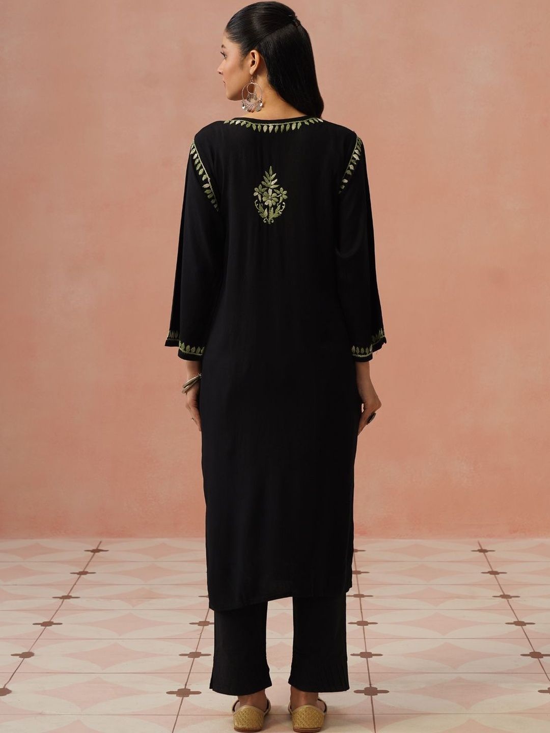 House of Chikankari Women Ethnic Motifs Embroidered Thread Work Kurta