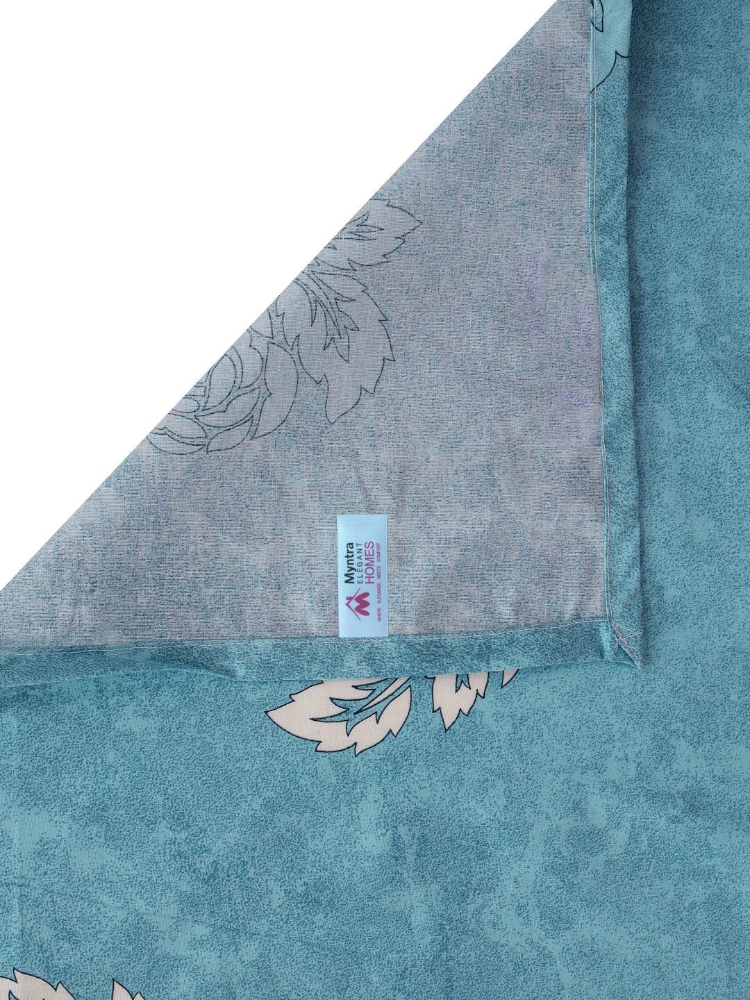 Myntra Elegant Homes Turquoise Blue Floral Pure Cotton 400 TC King Superfine Bedsheet dengan 2 Sarung Bantal-98 x 87 inci