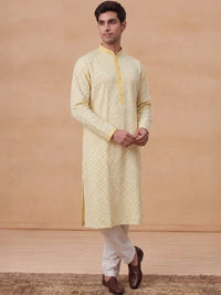 House of Chikankari Men Geometric Printed Kurta