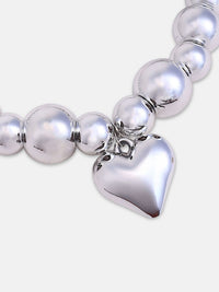 SOHI Metallic Metallic Silver-Lated Heart Heart Complace Complace Collar