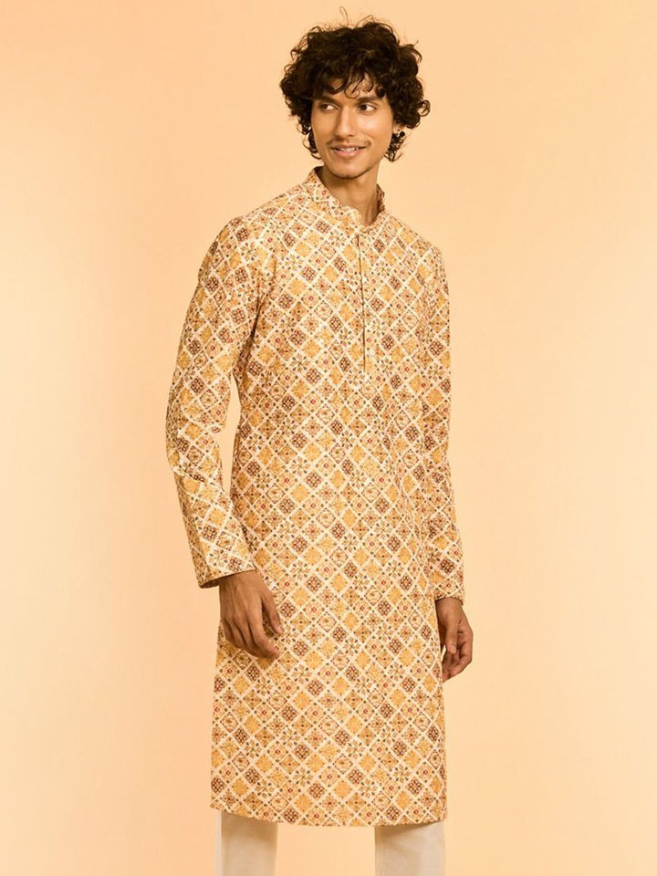 Diwas by Manyavar Men Ethnic Motifs Printed Mandarin Collar Kurta