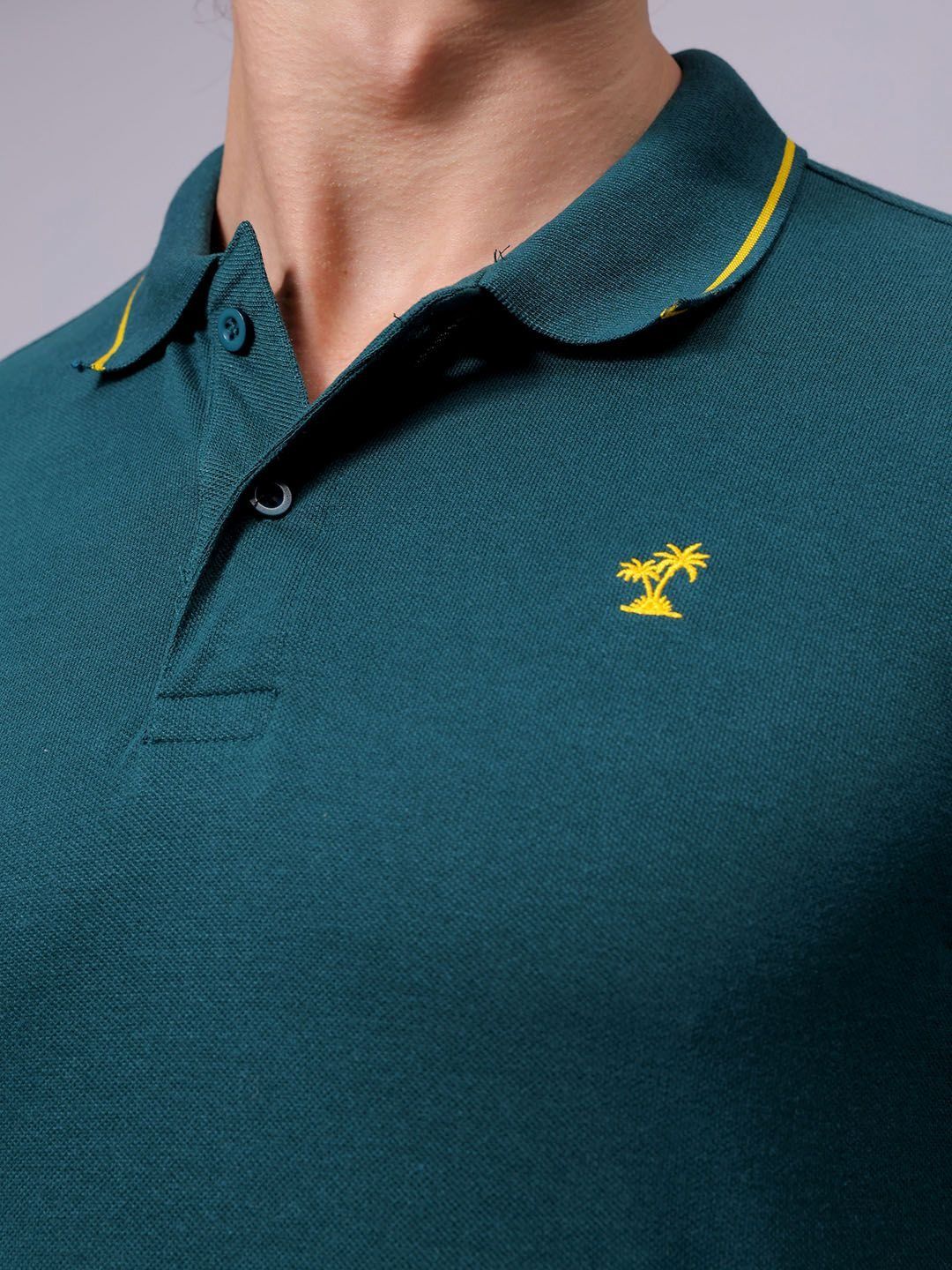 The Indian Garage Co Men Polo Collar Cotton T-shirt