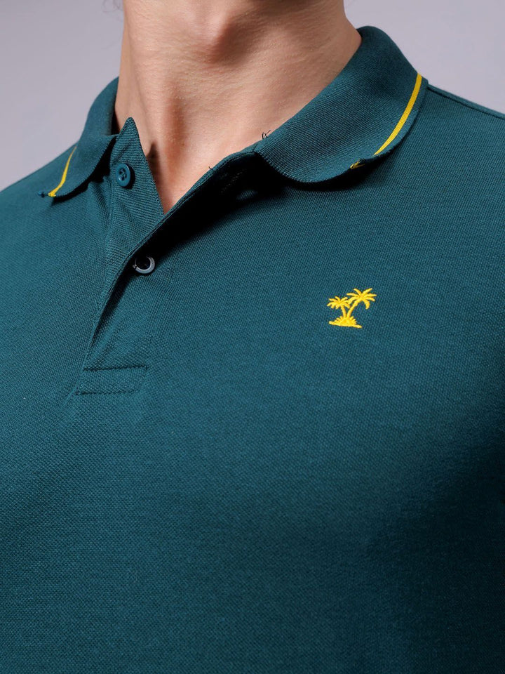 The Indian Garage Co Men Polo Collar Cotton T-shirt