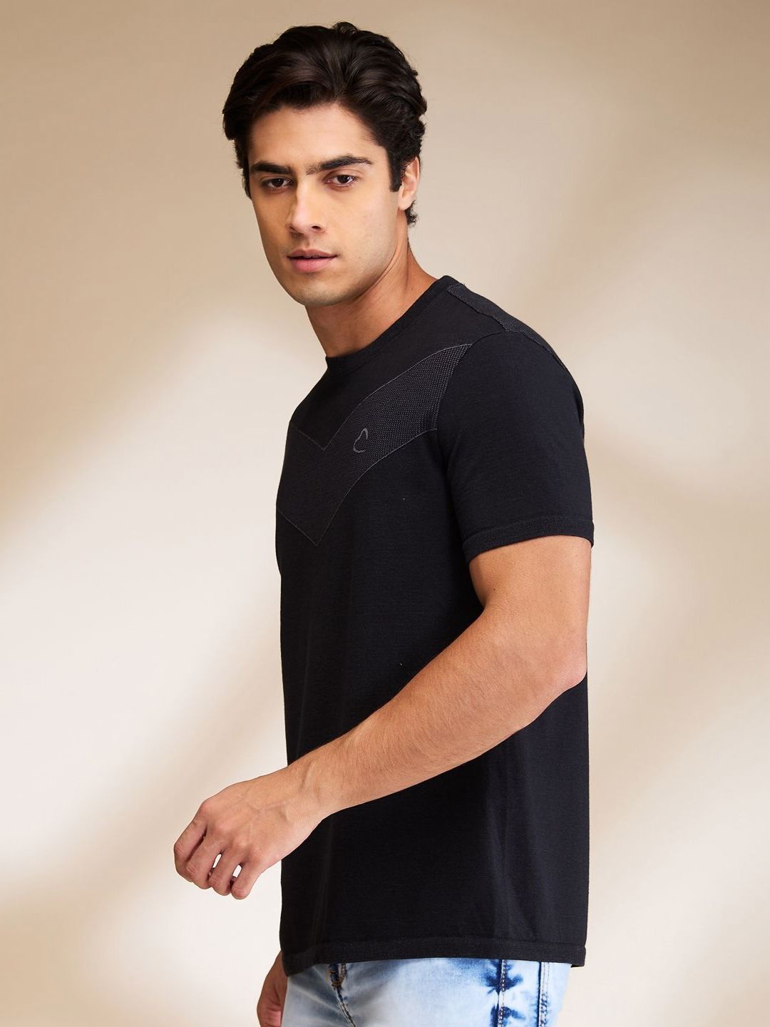 Being Human Men Solid Round Neck Cotton T-shirt