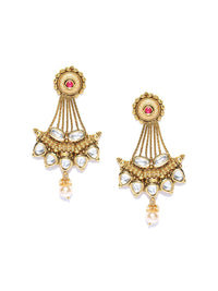 Anting-anting Jatuh Kontemporari Anouk Saduran Emas Kundan