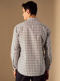 DENNISON Men Smart Opaque Checked Formal Shirt