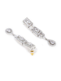 KARATCART Silver-Plated American Diamond Studed Choker Necklace Set